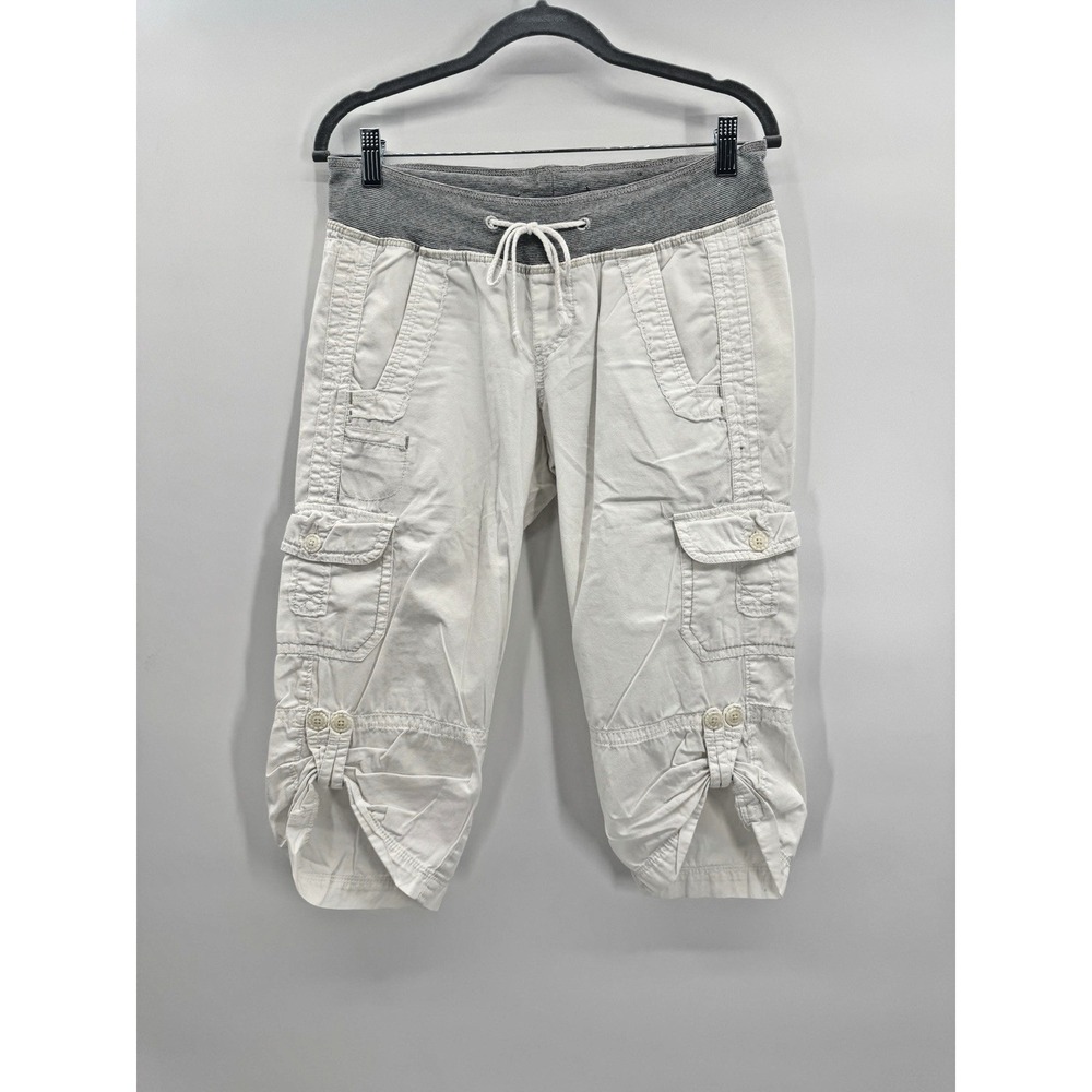 VTG 90s Y2K Union Bay Cargo Capri Pants Cotton Drawstring Midrise 5 Beach Coast